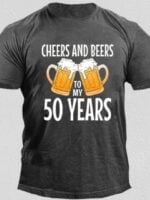 Wholesale CHEERS AND BEERS Letter Print T-Shirt