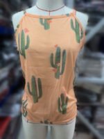 Cactus Print Casual Tank Top