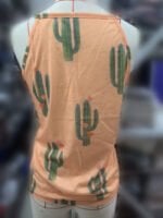 Cactus Print Casual Tank Top