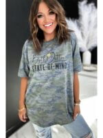 Camo Print Short Sleeve T-Shirt-Wholesale