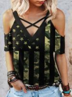 Camouflage Stars and Stripes T-Shirt-Wholesale