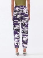 Camouflage loose harem denim trousers