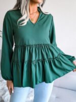 Casual Balloon Sleeve Chiffon Shirt