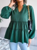 Casual Balloon Sleeve Chiffon Shirt