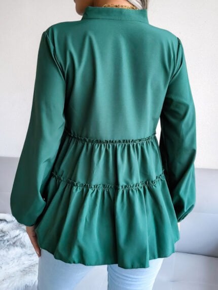 Casual Balloon Sleeve Chiffon Shirt