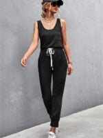 Casual Drawstring Pocket Jumpsuit