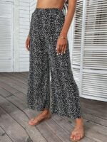 Casual Floral Wide Leg Pants-Wholesale