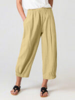 Casual High Waist Wide Leg Ninth Pants