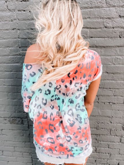 Casual Leopard Print Short Sleeve T-Shirt