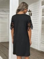 Casual Loose Lace Panel Dress-Wholesale