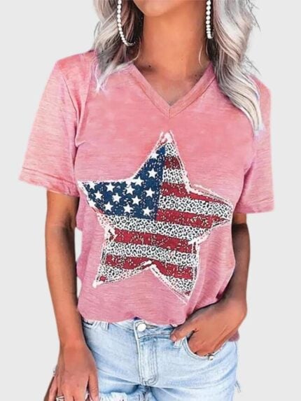 Casual Loose Star Print T-Shirt