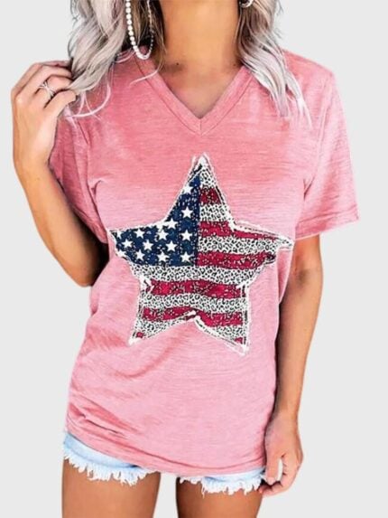 Casual Loose Star Print T-Shirt