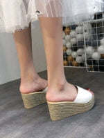 Casual One-Line Platform High Heel Slippers