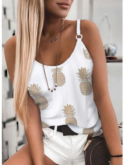 Casual Round Neck Print Camisole