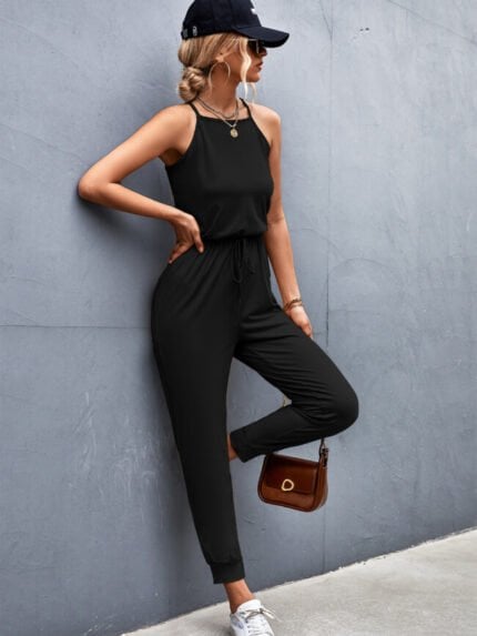 Casual Sleeveless Halter Jumpsuit