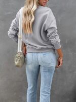 Casual Zipper Long Sleeve Sweatshirt