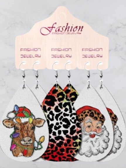 Christmas Drop-shape Leopard Earrings