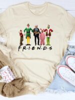 Christmas FRIENDS Print Short Sleeve T-Shirt