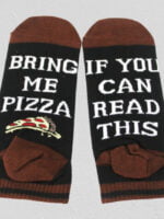 Christmas PIZZA letter mid-high socks