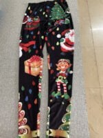 Christmas Print Elastic Waist Leggings