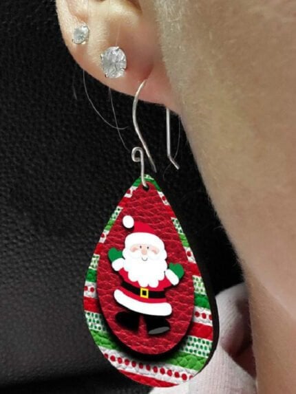 Christmas Santa Leather Earrings