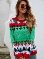 Christmas Tree Printed Knitted Sweater