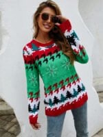 Christmas Tree Printed Knitted Sweater