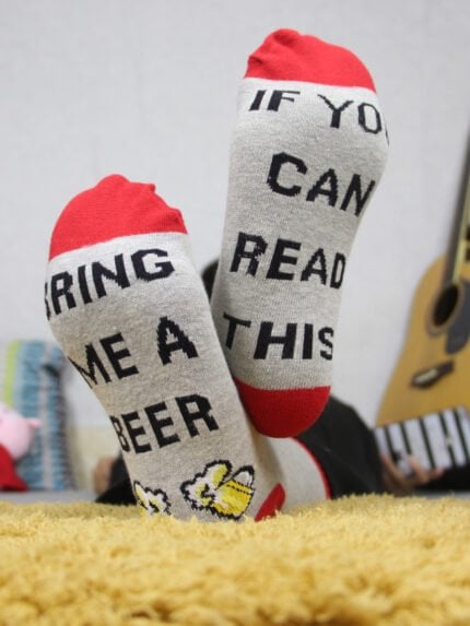 Christmas alphabet beer socks