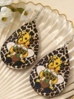 Christmas bee leopard earrings