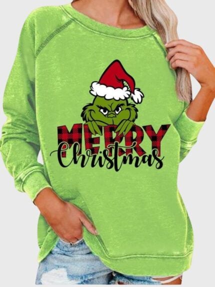 Christmas print long sleeved sweatshirt