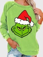 Christmas funny print long-sleeved sweatshirt