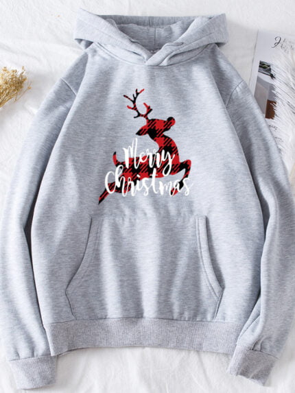 Christmas hooded fleece sweatshirt