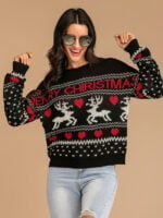 Christmas print knitted sweater