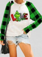 Christmas print long-sleeved sweatshirt