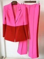 Wholesale Color Block Elegant Two Piece Suit