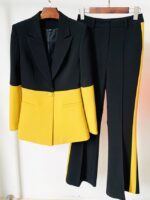 Wholesale Color Block Elegant Two Piece Suit