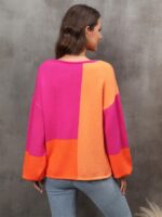 Color Block Panel Loose Sweater