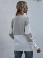 Color Block Splicing Knitted Pullover Sweater