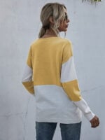 Color Block Splicing Knitted Pullover Sweater