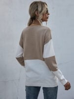 Color Block Splicing Knitted Pullover Sweater