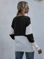 Color Block Splicing Knitted Pullover Sweater