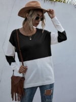 Color Block Splicing Knitted Pullover Sweater