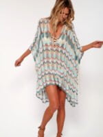 Wholesale Colorblock Knit Cutout Swimsuit Cover-Up