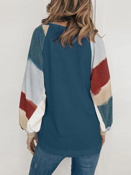 Colorblock Puff Sleeve Tee