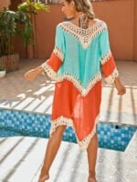 Colorblock Sunscreen Cardigan Beach Cover