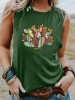 Wholesale Colorful Cactus Print Tank Top