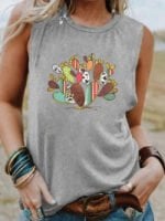 Wholesale Colorful Cactus Print Tank Top