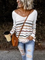 Colorful Striped Long Sleeve Sweater