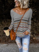 Colorful Striped Long Sleeve Sweater