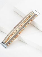 Colorful woven multilayer leather bracelet